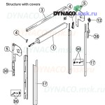 Запасные части для автоматических ворот Dynaco D311: структура с защитными коробами